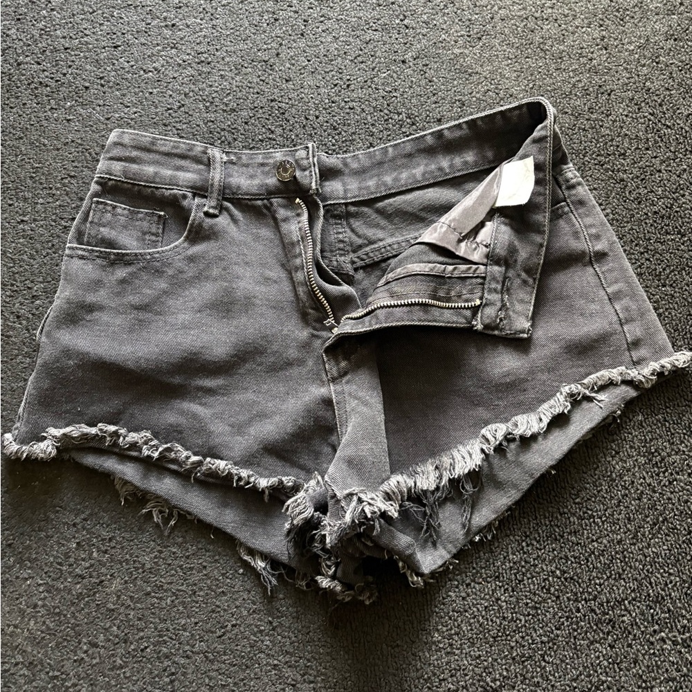 Women's Gray Denim Shorts